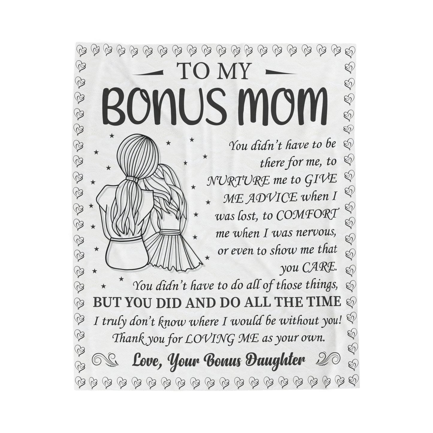 To My Bonus Mom | Velveteen Plush Blanket