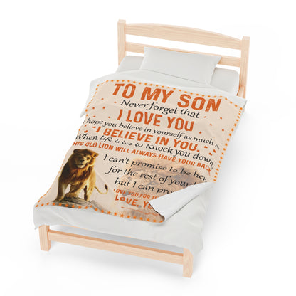 To My Son | Velveteen Plush Blanket