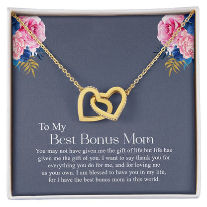 To My Best Bonus Mom | Interlocking Hearts necklace