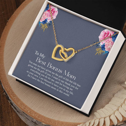 To My Best Bonus Mom | Interlocking Hearts necklace