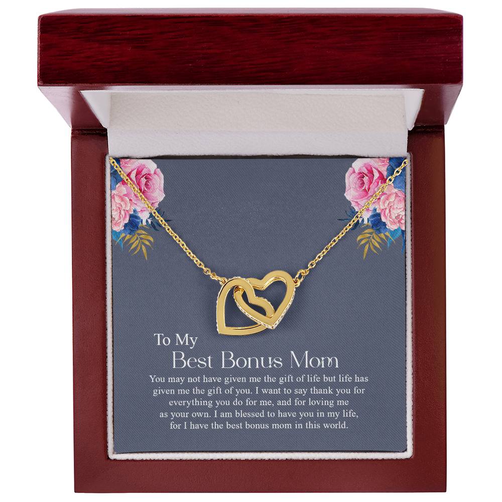 To My Best Bonus Mom | Interlocking Hearts necklace