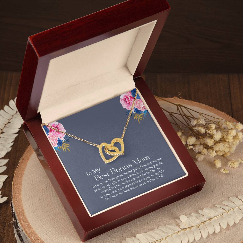 To My Best Bonus Mom | Interlocking Hearts necklace