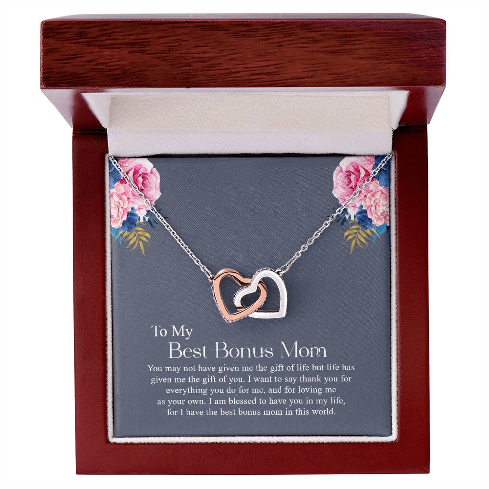 To My Best Bonus Mom | Interlocking Hearts necklace