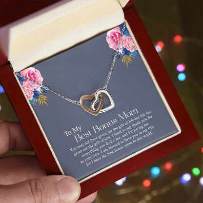 To My Best Bonus Mom | Interlocking Hearts necklace